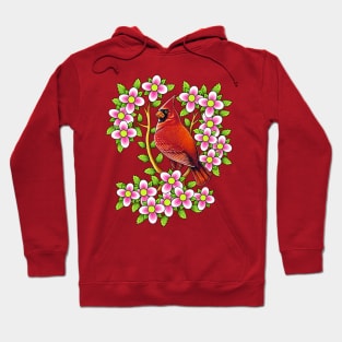 Red Cardinal dogwood flower North Carolina Virginia Hoodie